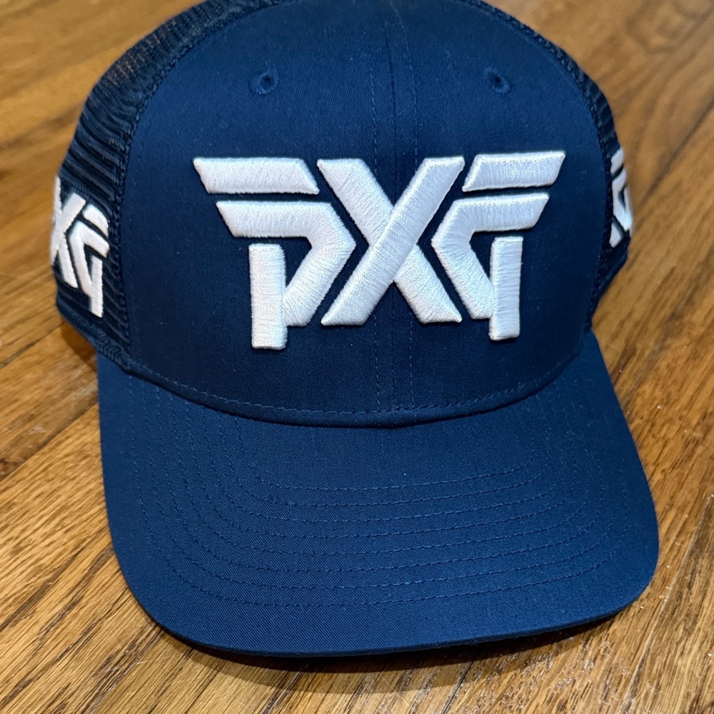 PXG Dark Blue Mesh Cap with White Logo